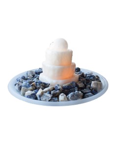 Kaskadenbrunnen weißer Marmor mit Calcitkugel